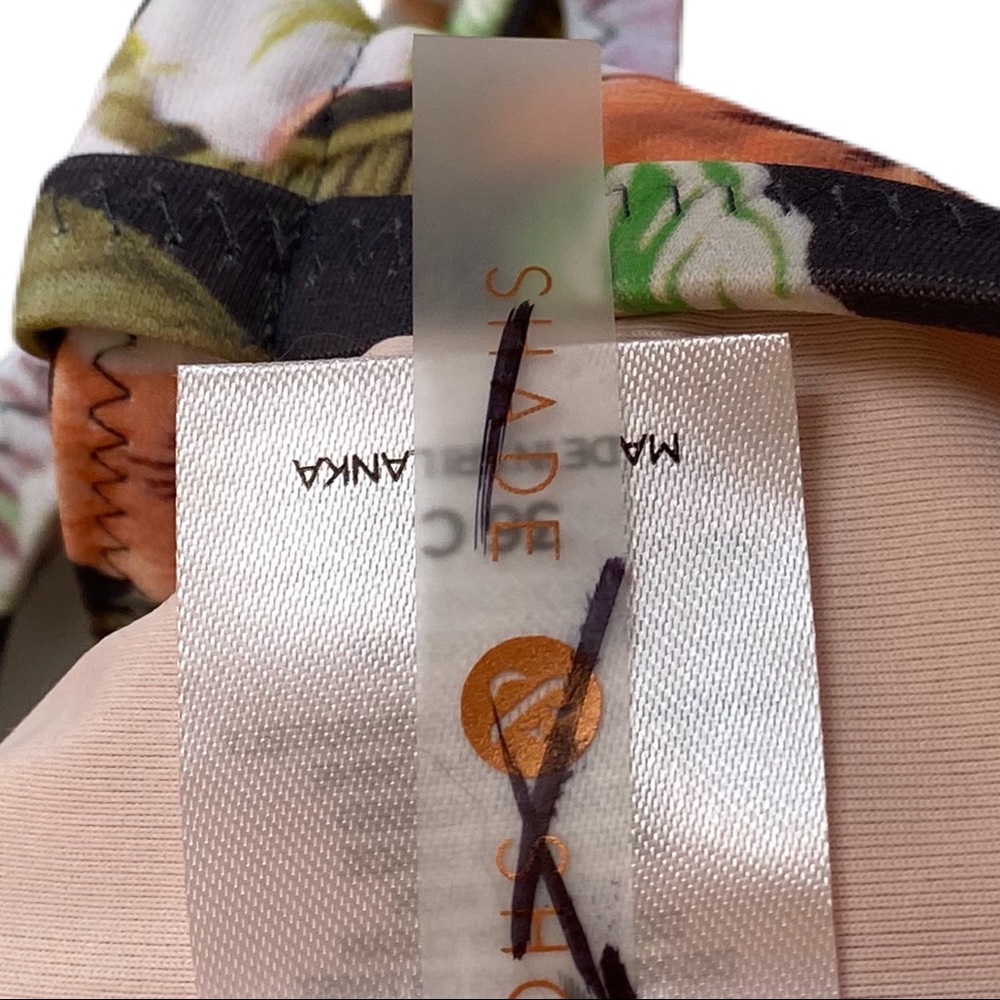 Bikini Top Push Up Underwire Gray Floral - Picture 6 of 7